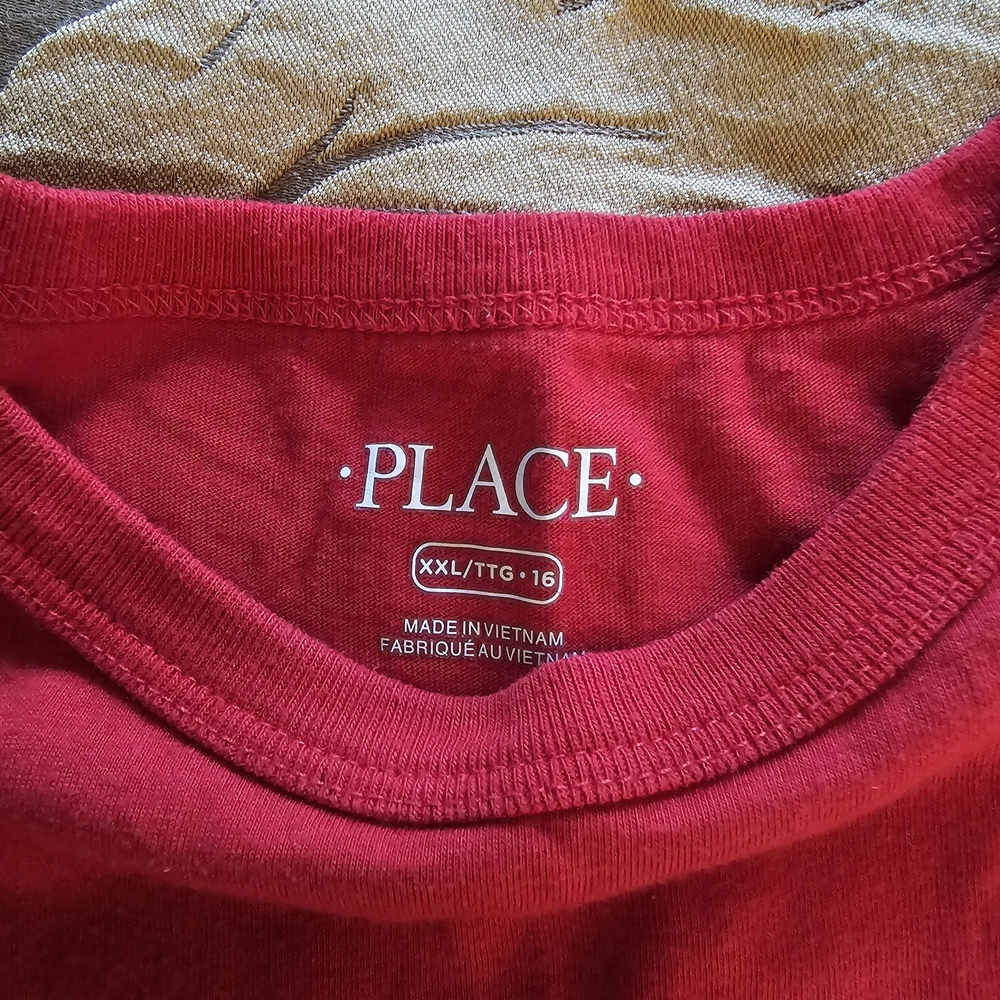 Place Red Short Sleeve Tee Classic Crew Neck